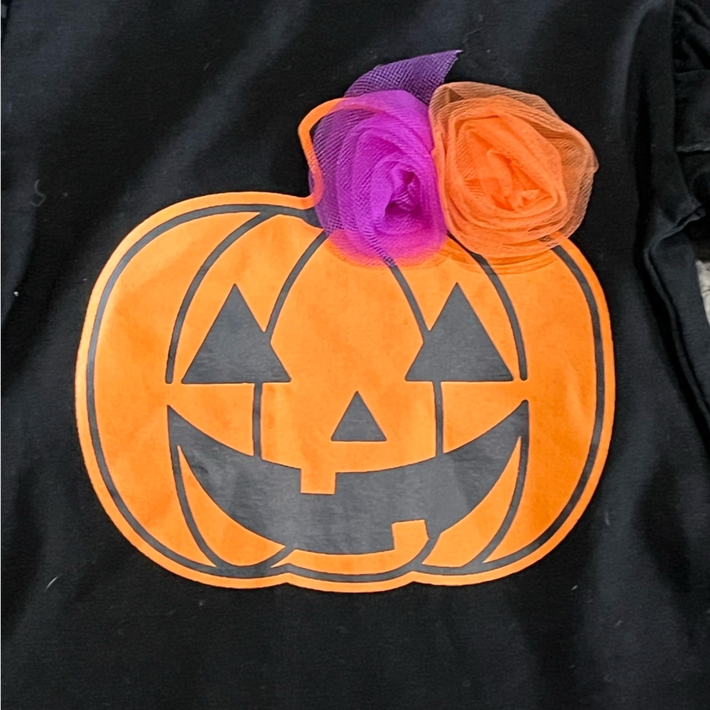 Adorable Pumpkin Bodysuit with Floral Accents